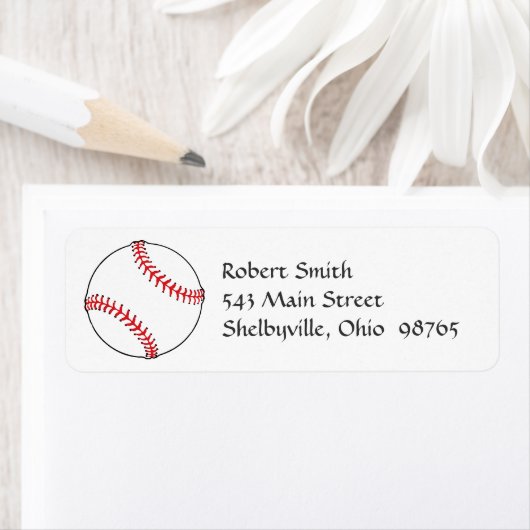 Baseball Return Address Labels (Insitu)