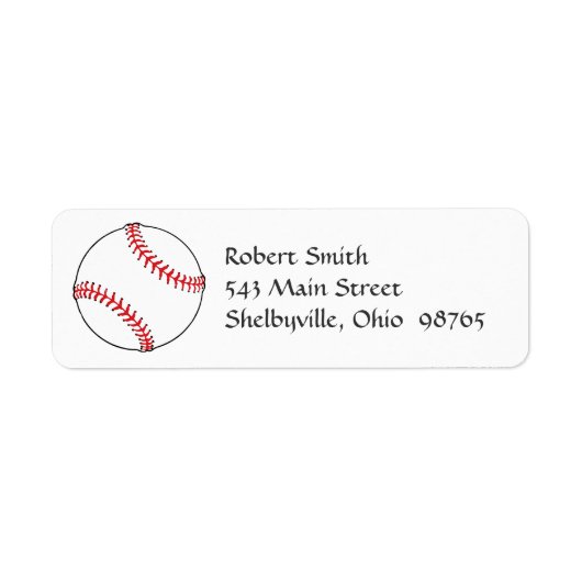 Baseball Return Address Labels (Voorkant)