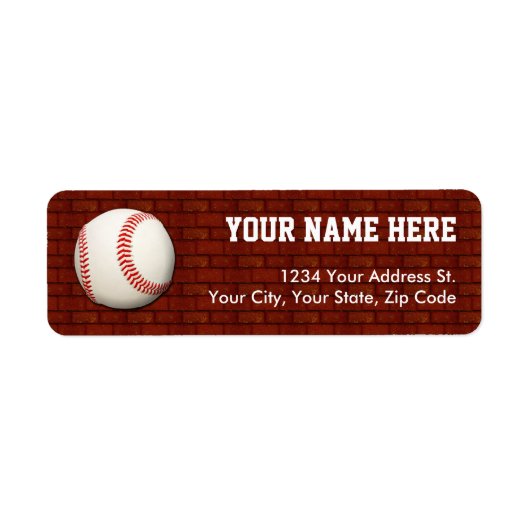 Baseball Return Address Labels (Voorkant)