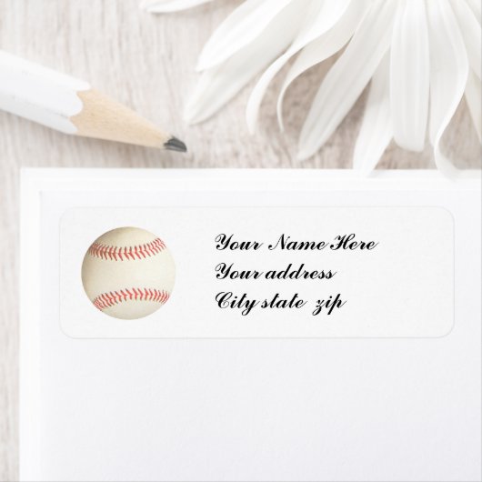 BASEBALL,- RETURN ADRES ETIKETTERS ETIKET (Insitu)