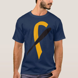 Baseball Ribbon Childhood Cancer Awareness Gold Ri T-shirt