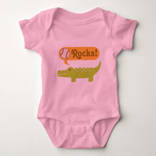 Baseball Rocks Alligator Romper