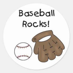 Baseball Rocks T-shirts en geschenken Ronde Sticker