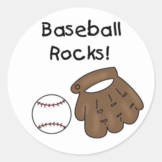 Baseball Rocks T-shirts en geschenken Ronde Sticker (Voorkant)