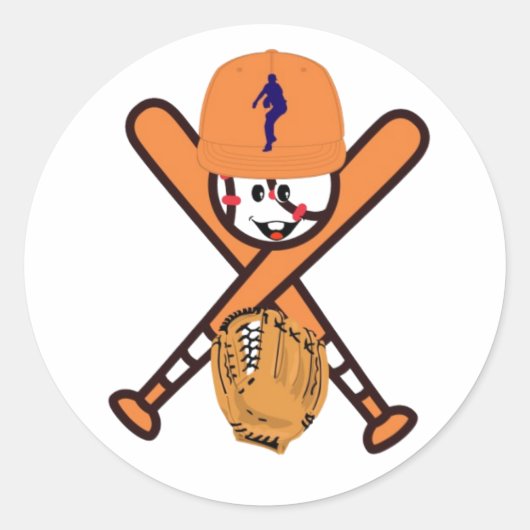 BASEBALL RONDE STICKER (Voorkant)