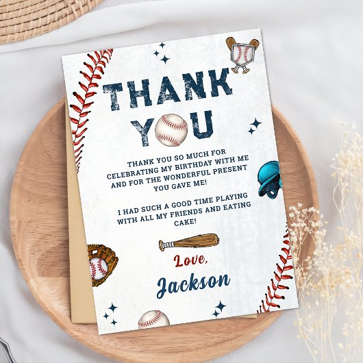 Baseball Rookie Boys Verjaardag Bedankt Card Kaart
