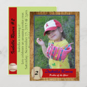 Baseball Rookie Card Birthday Invite Kaart (Voorkant / Achterkant)