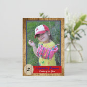 Baseball Rookie Card Birthday Invite Kaart (Staand voorkant)