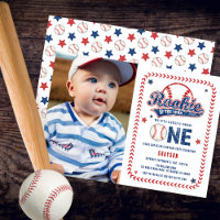Baseball Rookie Front Foto 1e Verjaardagsfeest