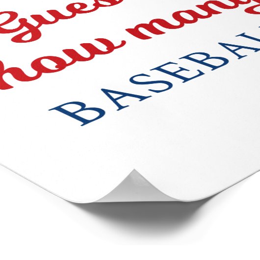 Baseball Rookie handtekening Verjaardagsteken Poster (Hoek)