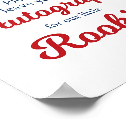 Baseball Rookie handtekening Verjaardagsteken Poster (Hoek)