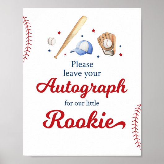 Baseball Rookie handtekening Verjaardagsteken Poster (Voorkant)