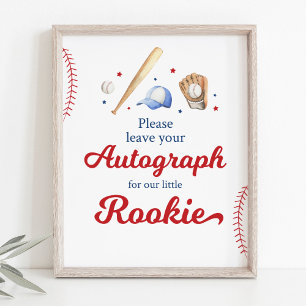 Baseball Rookie handtekening Verjaardagsteken Poster