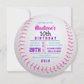 BASEBALL ROUND Birthday Party Invitation Kaart (Voorkant)