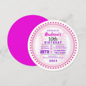 BASEBALL ROUND Birthday Party Invitation Kaart (Voorkant / Achterkant)