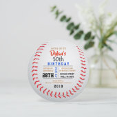 BASEBALL ROUND Birthday Party Invitation Kaart (Staand voorkant)