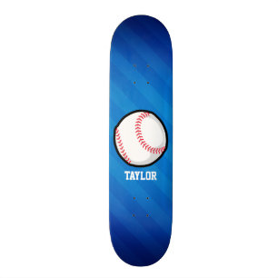 Baseball; Royal Blue Stripes Persoonlijk Skateboard