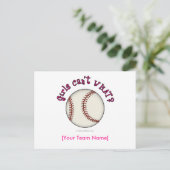 Baseball-roze Briefkaart (Staand voorkant)