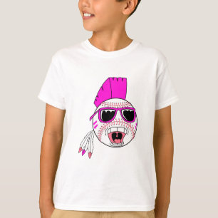Baseball Roze Meisje punk Vector Ontwerp Grafisch T-shirt