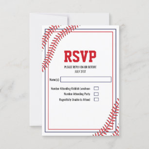 Baseball RSVP-kaart RSVP Kaartje