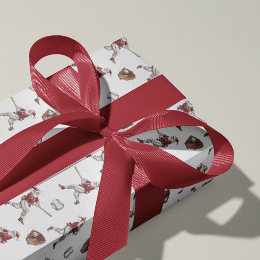 Baseball Santa Christmas Cadeaupapier