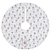 Baseball Santa Christmas Home Plate Monogram Kerstboom Rok (Voorkant)