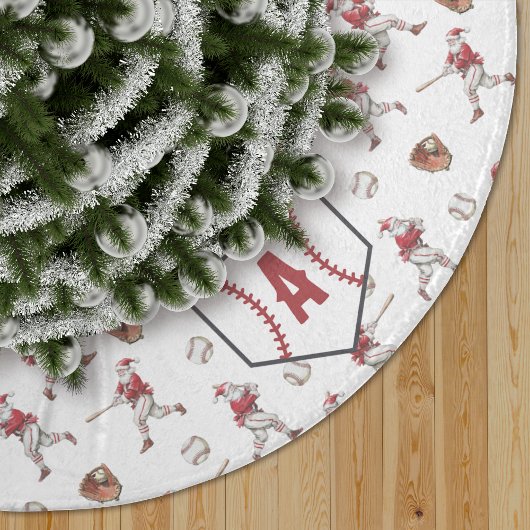 Baseball Santa Christmas Home Plate Monogram Kerstboom Rok