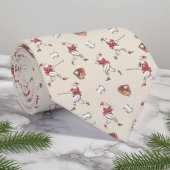 Baseball Santa Christmas Necktie with Monogram Stropdas