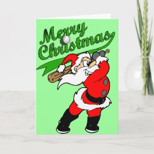 Baseball Santa Christmas Wenskaart Feestdagen Kaart