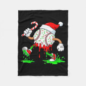 Baseball Santa Hat Christmas Ice Cream Drip Candy Fleece Deken (Voorkant)