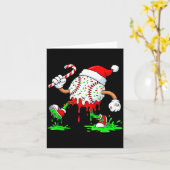 Baseball Santa Hat Christmas Ice Cream Drip Candy  Kaart (Gele Bloem)