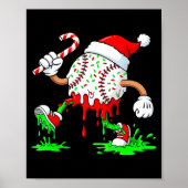 Baseball Santa Hat Christmas Ice Cream Drip Candy  Poster (Voorkant)