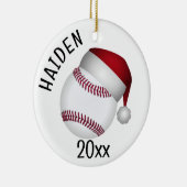 Baseball Santa Hat Christmas Keramisch Ornament (Rechts)
