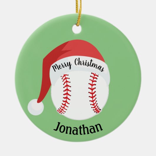 Baseball Santa Hat Ornament (Voorkant)