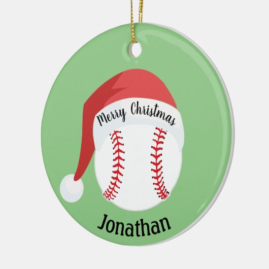 Baseball Santa Hat Ornament (Links)