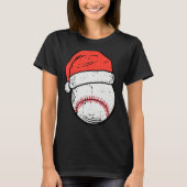 Baseball Santa Hat Sports Christmas Xmas Boys Men T-shirt (Voorkant)
