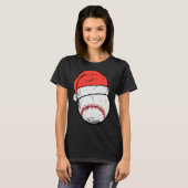 Baseball Santa Hat Sports Christmas Xmas Boys Men T-shirt (Voorkant volledig)