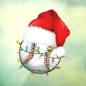 Baseball Santa Hoed Venster Cling Raamsticker (Vel 3)