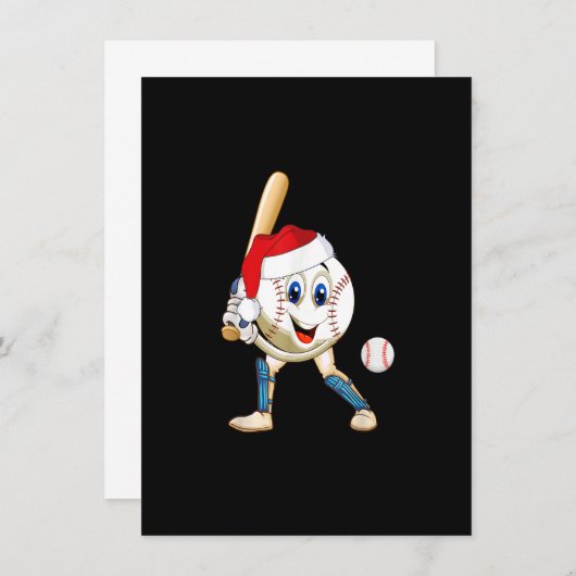 Baseball Santa Kerstmis Funny Santa Plays Baseb Kaart (Voorkant / Achterkant)