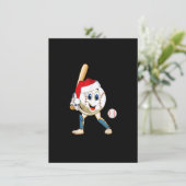 Baseball Santa Kerstmis Funny Santa Plays Baseb Kaart (Staand voorkant)
