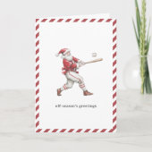 Baseball Santa Off-Season's Greetings Christmas Feestdagen Kaart (Voorkant)