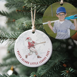 Baseball Santa Personalized Photo Keramisch Ornament