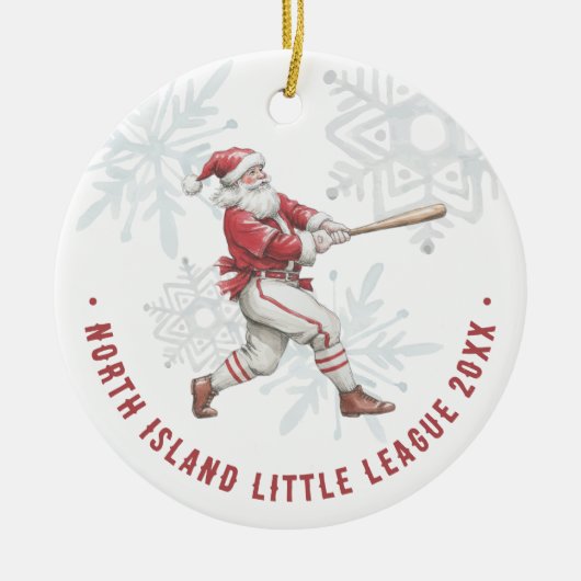 Baseball Santa Personalized Photo Keramisch Ornament (Voorkant)