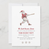 Baseball Santa Swingin' Into Christmas Party Kaart (Voorkant)