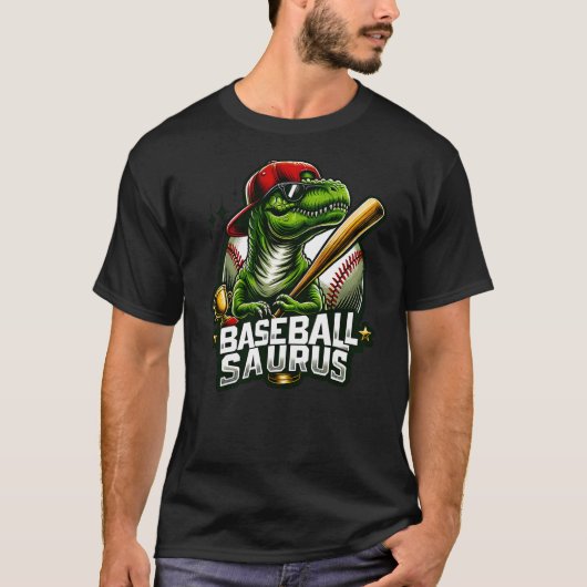 Baseball Saurus Dinosaur Softball Baseball Sports  T-shirt (Voorkant)