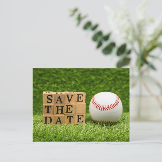 Baseball Save the Date for Party Briefkaart (Staand voorkant)