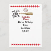 Baseball Save the Date of Birthday Uitnodiging Briefkaart (Voorkant)