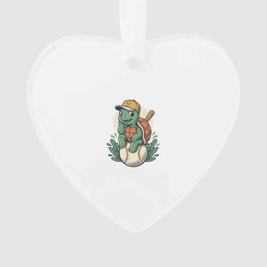 Baseball Schildpad Vintage Gravure Grafisch Ontwer Ornament (voorkant)