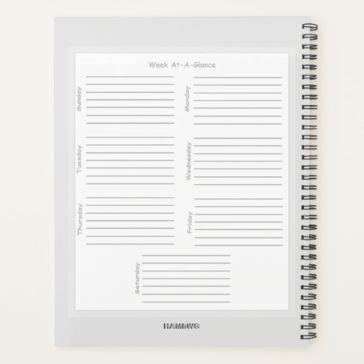 Baseball - Schoolplanner - HAMbyWG Planner (Achterkant)