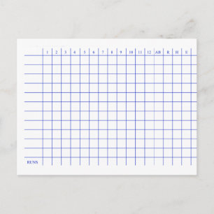 Baseball score kaart. briefkaart